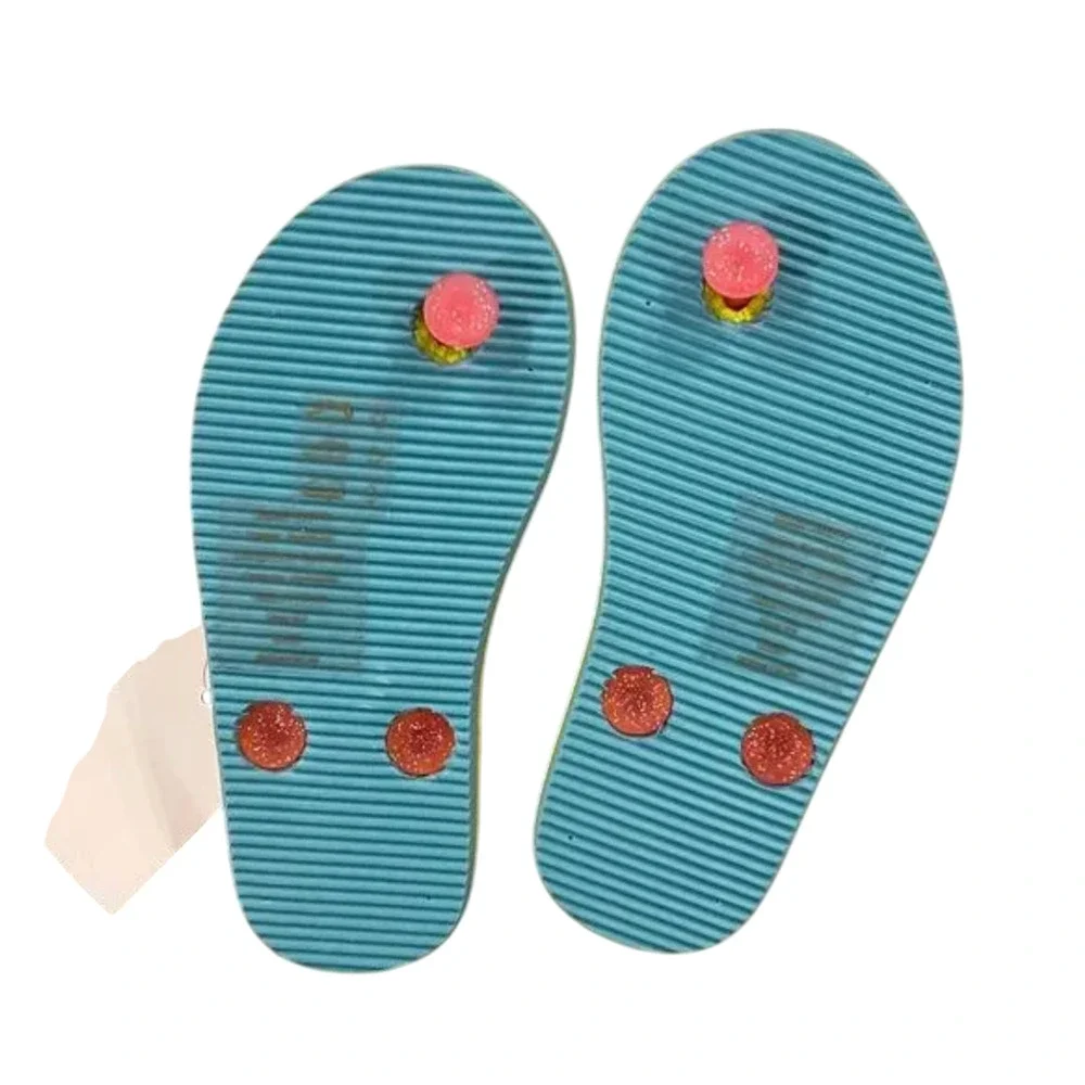 NWT J. Crew Girls' Orange/Purple/Green/Blue Rainbow EVA Flip Flops - SIZE K9